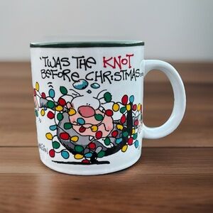 1987 Potpourri Press Dabagian Coffee Mug Shots 'Twas The Knot... Tangled Lights